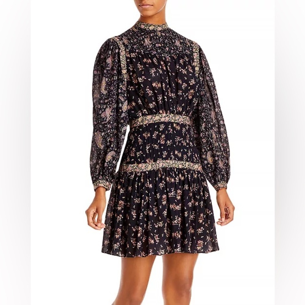 Rebecca Taylor La Vie Mixed Print Dress